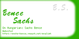bence sachs business card